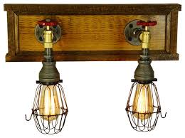 Rustic Vanity Two Light Industrial Bathroom Vanity Lighting By Loft Essentials