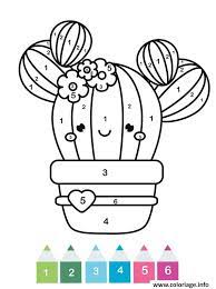 coloriage magique maternelle un cactus kawaii jecolorie com jeux de danse