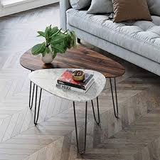 But it could fool anyone, especially if you get it in vick light grey. Nathan James Bodhi Mid Century Nesting Coffee Table Set Of 2 Stacking Side Or End For Living Room With Faux Carrara Marble Wood Finish And Black Metal Legs White Walnut Buy Online At Best