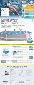 20ft X 52in Prism Frame Pool Set Pool In Ground Pools Small Pool Design