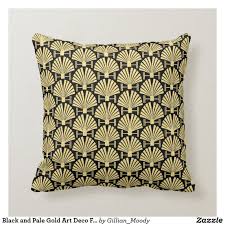 Black And Gold Art Deco Cushions Black And Pale Gold Art Deco Fan Style Throw Pillow Zazzle Com In 2020 Gold Art Deco Throw Pillow Styling Gold Art