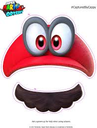 Face to face with mario: Printable Cappy Mustache Super Mario Odyssey Play Nintendo