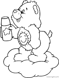Download or print this amazing coloring page: Funshine Bear Holds A Vacuum Cup Coloring Page Coloringall