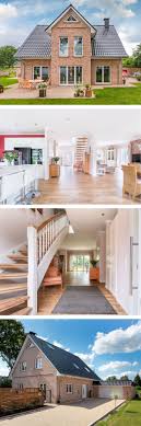 Einfamilienhaus Im Landhausstil Mit Klinker Fassade Satteldach Architektur Garage Einfamilienhaus Bauen Grundriss Ideen Kapit Haus Fassade Haus Haus Bauen