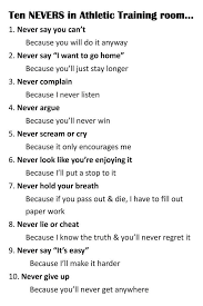 The Top 10 Nevers To Do In The Athletic Training Room Athletic Training Humor Athletic Training Student Athletic Training Sports Medicine