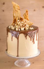Salted Caramel Cake Layer Cake Dripping Ganache Honeycomb Salted Caramel Popcorn Drippy Cakes Homemade Cake Recipes Homemade Cakes