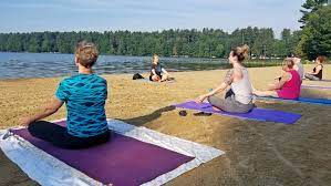 Maybe you would like to learn more about one of these? Beach Yoga Overlooking Pleasant Pond At The Great Outdoors In Turner Fit Maine