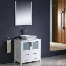 White Bathroom Vanity Vessel Sink