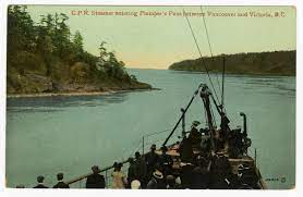 Postcard of Steamer Entering Plumper's Pass, British Columbia] 