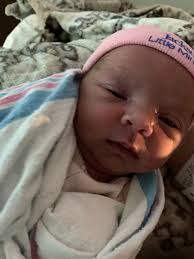 Cute baby girl with pit bull