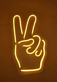 Peace on earth sign lighted display. Buy Typo Yellow Large Peace Hand Wall Light For Women In Mena Worldwide 143749 02