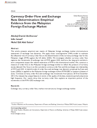 Here's a list of currency exchange trader in malaysia that you can exchange your rm to foreign notes. Pdf Currency Order Flow And Exchange Rate Determination Empirical Evidence From The Malaysian Foreign Exchange Market Abolaji D Anifowose Academia Edu