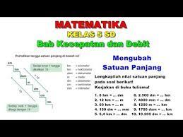 Facebook • instagram • twitter. Matematika 5 Sd Bab Kecepatan Dan Debit Mengubah Satuan Panjang Youtube