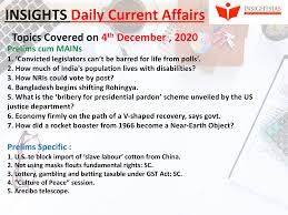 Insights Daily Current Affairs Pib Summary 4 December 2020 Insightsias