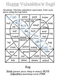 'nouns verbs adjectives' sorting game for first grade and second grade to understand and discriminate among the parts of speech. Adjective Coloring Sheet Worksheets Teaching Resources Tpt