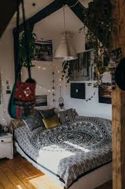 Boho Hippie Decor Boho Inspired Room Decor In Boheme Style Bed Green Bohemian Style Aesthetic Bedroom Bohemian Bedroom Decor Bedroom Decor Cozy