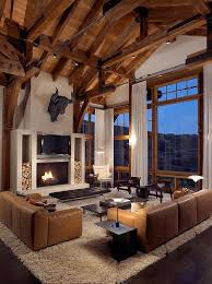 Put a more rustic frame on a piece of modern art or mirror, add round and softer features to balance. What Is A Modern Rustic Home And 25 Examples Digsdigs