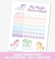 Chore Chart For Girls Printable Pony Reward Chart Weekly