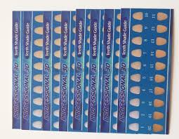 teeth whitening shade guide paper chart card for tooth whiter effective compare