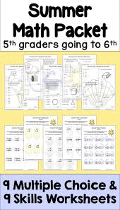 This Summer Math Packet For 5th Graders Going To 6th Grade Has 18 Different Worksheets And Lots Of Activities Inclu Summer Math Summer Math Packet Math Packets