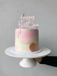 Birthday Rose Gold Cake Topper Water Colour Birthday Cake With Rose Gold Cake Topper Smbc Chocmud Oreonutellafilling Rose Gold Cake Rose Gold Cake Topper Cake