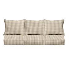 Browse selection of durable and soft cushions. Beige White Check Indoor Outdoor Pillow And Cushion Sofa Set Corded 25 In X 69 In X 27 In 25 In X 69 In X 27 In Overstock 31819275