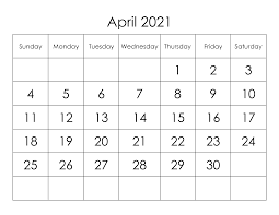 April 2021 calendar when you download this april calendar, you will see that it has 30 days and includes earth day (thursday, april 22, 2021) and easter (sunday, april 4, 2021), for all of your planning needs. Calendar For April 2021 Free Calendar Su
