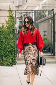 Black And White Cheetah Print Skirt Office Holiday Party Outfit Red Skirt Outfits Leopard Skirt Outfit Leopard Print Skirt