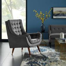 Furniture home baby target ecr4kids eluxury flash furniture furniture domain hearthsong homesquare lamps plus myofficeinnovations plow & hearth. Modway Suggest Gray Button Tufted Upholstered Velvet Lounge Chair Eei 3001 Gry The Home Depot