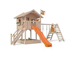 Oskar Spielturm Fridolino Von Isidor Mit Erweitertem Schaukelanbau Mit Xxl Rutsche In Orange Sandkasten Bal Baumhaus Hinterhof Spielplatz Hinterhof Spielhaus