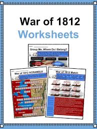 war of 1812 facts information worksheets for kids