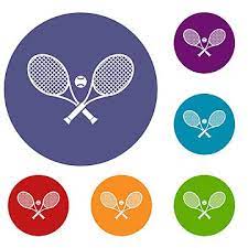 Crossed Tennis Rackets And Ball Icons Set Ball Icons Tennis Icons Set Png And Vector With Transparent Background For Free Download Scrapbook Images Icon Set Rackets