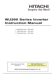 It can be installed from the bundled application cd. Wj200 Instruction Manual Hitachi America Ltd
