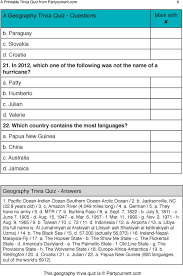 Be ready to answer any question about geography, because these questions are so random! A Geography Trivia Quiz Pdf Free Download