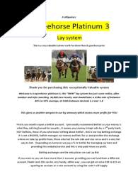 That's quite some going and if it wasn't for the extraordinary success of goal profits, i imagine that little acorns would have won a few more. Profitpunters Layzeehorse Platinum 3 Lay System Odds Horse Racing