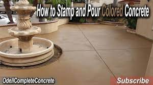 Here's joe introducing the project and sharing why his crew is demolishing the existing patio. How To Stamp And Pour A Colored Concrete Patio Belgium Slate Youtube