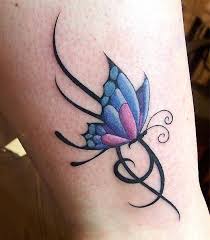 You may get them in black also, but it will look mesmerizing when done in live colors. Amazing Blue Cute Butterfly Tattoos With Pattern Tattooimages Biz