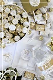 60th Birthday Party Decorations For Her Create Custom White And Gold Birthday Party Favors For Any Age Great For Him Or Her Match To Your G Gold Birthday Gold Birthday Decorations Gold Party Favors