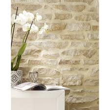 Les Produits Les Conseils Et Les Idees Pour Le Bricolage La Decoration Et Le Jardin Leroy Papier Peint Effet Pierre Papier Peint Pierre Mur En Pierre Salon