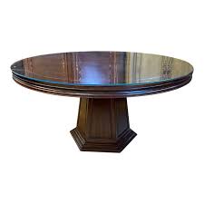 Jun 12, 2015 · 2. Tansu Design Round Walnut Pedestal Dining Table Glass Top Original Price 5 660 Design Plus Gallery