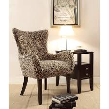 Sleek And Stylish Upholstered Fabric Accent Chair Features Attractive Patterned Fabric Solid Wood Construct Wingback Chair Printed Accent Chairs Accent Chairs
