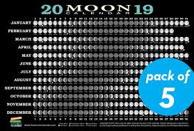 2019 Moon Calendar Card 5 Pack Lunar Phases Eclipses