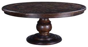 Brushed and glazed solid oak. Dining Table Barcelona Round 6 Ft Parquet Top Pedestal Base Traditional Dining Tables By Euroluxhome Houzz
