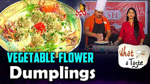 Vegetable Flower Dumplings Recipe What A Taste Vanitha Tv Dumpling Recipe Dumplings Vegetables
