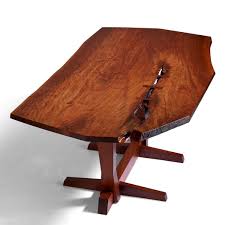 Early George Nakashima Walnut Conoid Dining Table With Rosewood Keys 1965 George Nakashima Nakashima Furniture Nakashima