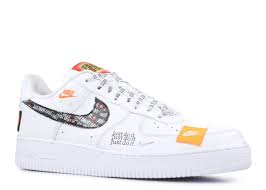 Nike Air Force 1 07 Prm Jdi Just Do It Air Force 1 Low 07 Prm Just Do It Nike Ar7719 100 White White Black Total Orange In 2020 White Leather Sneakers Sneakers Nike