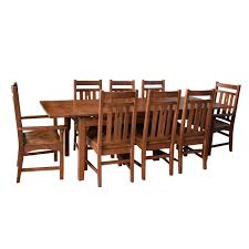 Mission Oak Dining Table With 2 Leaves And Set Of 8 Dining Etsy Oak Dining Table Dining Table Dimensions Side Chairs Dining
