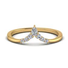 Tiffany rings are renowned for their exceptional craftsmanship and timeless style. V Shaped Stacked Diamond Band For Her In 14k Yellow Gold Fascinating Diamonds