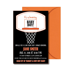 Basketball Themed Baby Shower Invite Envelopes In 2020 Baby Shower Themes Basketball Baby Shower Baby Shower