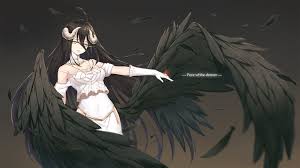 In the emissary of the king, aura says that besides mare and her beasts, albedo is the one she is closest to. Wallpaper Id 108087 Anime Girls Overlord Anime Albedo Overlord Wings